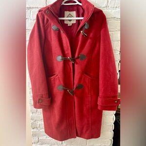Roots Red Trench Coat with Toggle Closures